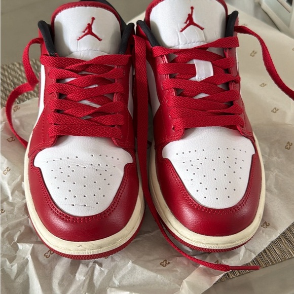 Nike Air Jordan Low SE Red White Sneakers - Picture 4 of 8